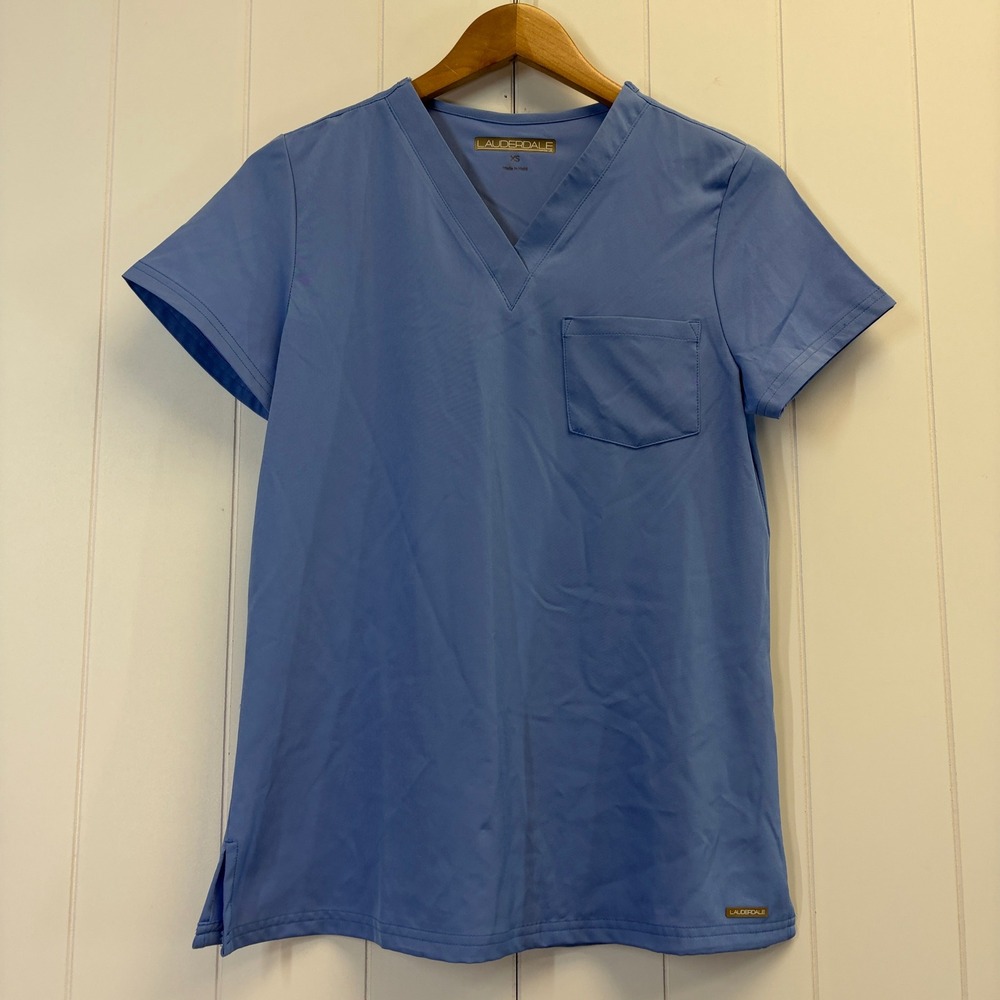 Lauderdale Healthcare V-Neck Scrub Top Women Size XS Occupational Medical LD218
